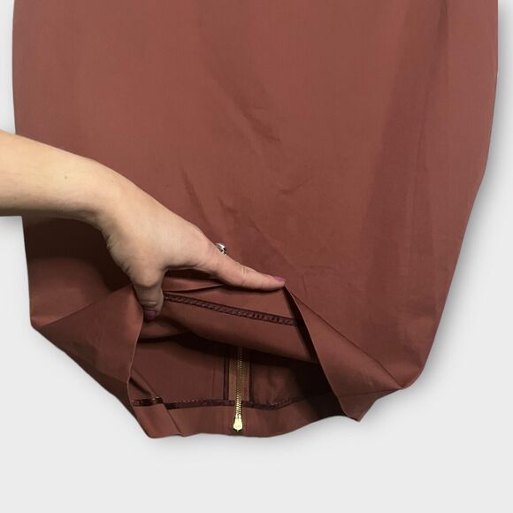 Body By Victoria's Secret Y2k Rosy Brown Zip Back Lace-Up Pencil Skirt Size 14 - Picture 12 of 13